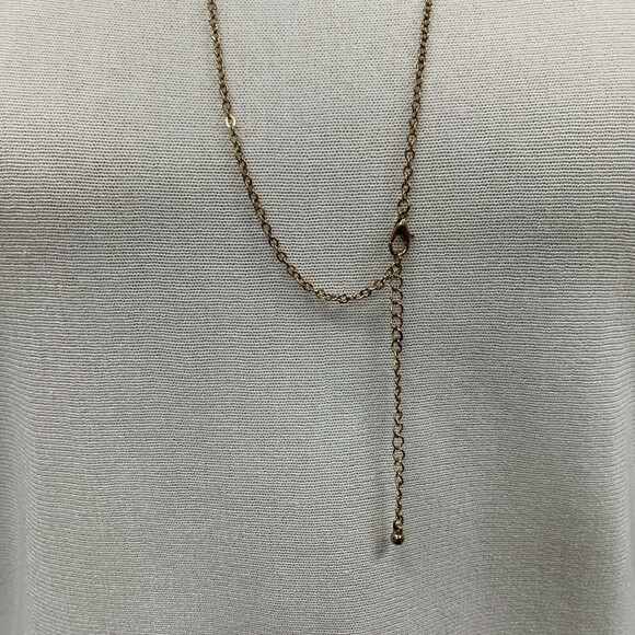 Bay to Baubles Pendant Necklace Indiana Beaded Turquoise Gold-Tone Square NIB - Picture 3 of 6